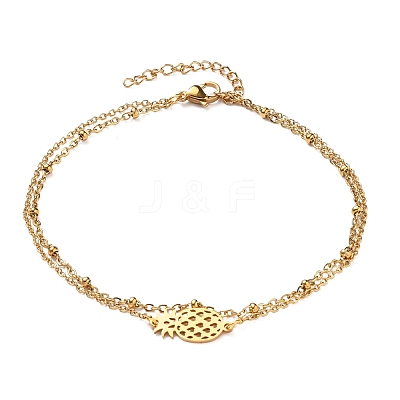 Ion Plating(IP) 304 Stainless Steel Multi-strand Anklets AJEW-AN00332-03-1