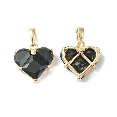 Brass Micro Pave Cubic Zirconia Charms KK-L208-03G-03-1