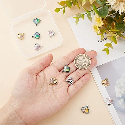 12Pcs 3 Colros 304 Stainless Steel Rhinestone Connector Charms STAS-CA0001-86-1