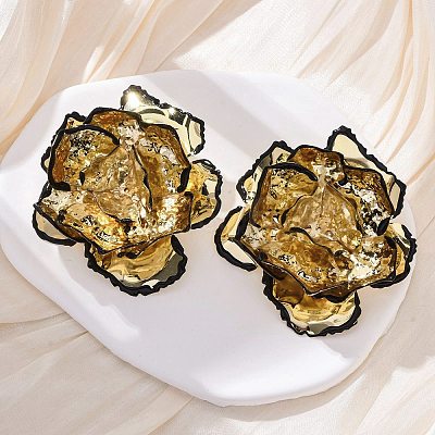 Alloy & Iron Stud Earrings EJEW-M075-05G-1