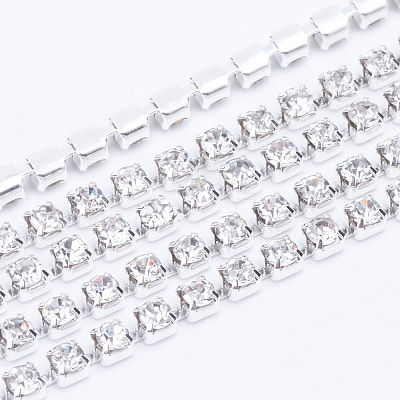 Brass Rhinestone Strass Chains CHC-T003-SS12-01S-1