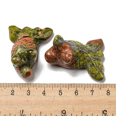 Natural Unakite Carved Healing Goldfish Figurines DJEW-D012-08H-1