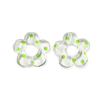 Transparent Printed Acrylic Beads OACR-H124-05A-03-1