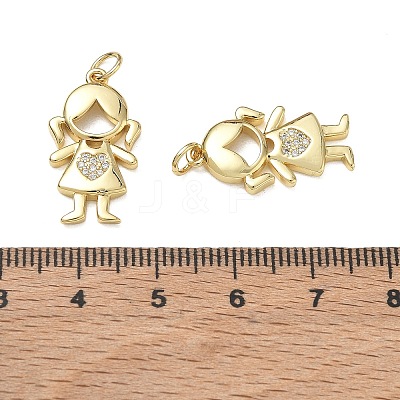 Brass Micro Pave Clear Cubic Zirconia Pendants CU-CBA9AFC-01G-31-1