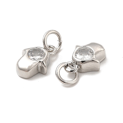 Brass Micro Pave Cubic Zirconia Charms KK-E068-VB233-1