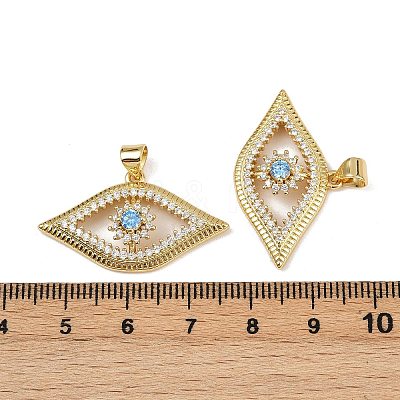 Brass Micro Pave Cubic Zirconia Pendants KK-H072-09G-1