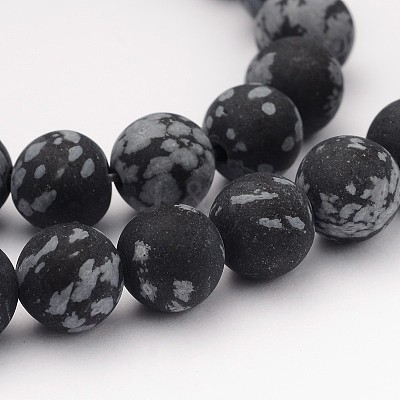 Natural Snowflake Obsidian Gemstone Beads X-G-J338-03-8mm-1