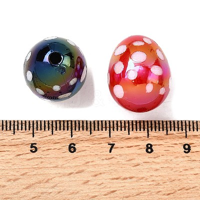 UV Plating Opaque Acrylic Beads OACR-H054-02-1
