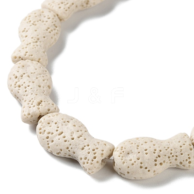 Fish Dyed Natural Lava Rock Beads Strands G-O126-01A-13-1