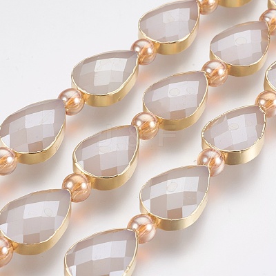 Electroplate Glass Beads Strands EGLA-I008-04G-1