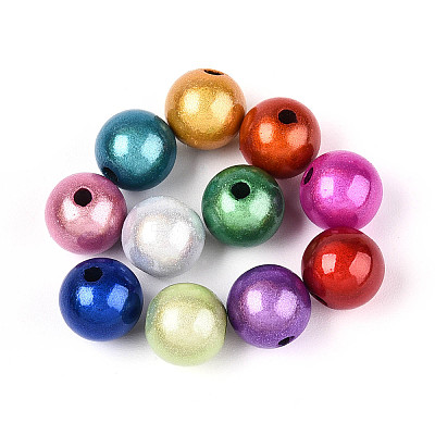 50Pcs Spray Painted Acrylic Beads MACR-YW0003-49-1