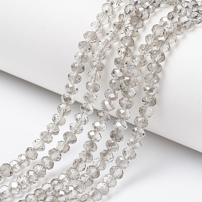 Electroplate Transparent Glass Beads Strands EGLA-A034-T4mm-E15-1
