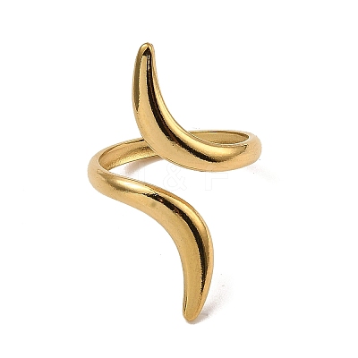 304 Stainless Steel Open Cuff Rings RJEW-Z018-02G-1
