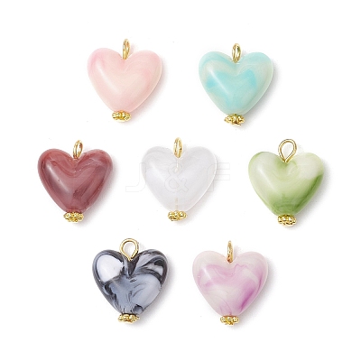 Imitation Gemstone Acrylic Pendants PALLOY-JF03955-01-1
