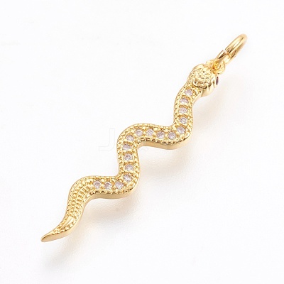Brass Micro Pave Cubic Zirconia Pendants ZIRC-O026-22G-NR-1