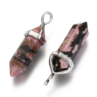 Natural Rhodonite Double Terminated Pointed Pendants LS-G-F295-05D-1