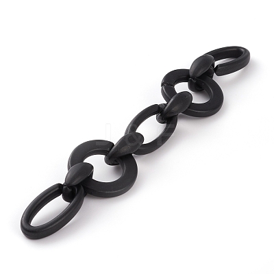 Handmade Opaque Spray Painted Acrylic Link Chains AJEW-JB00869-1