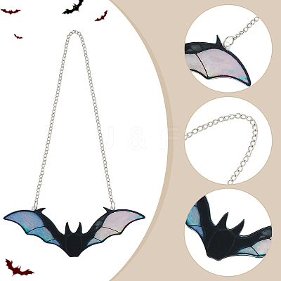 Acrylic Bat Hanging Suncatchers HJEW-WH0042-148B-1