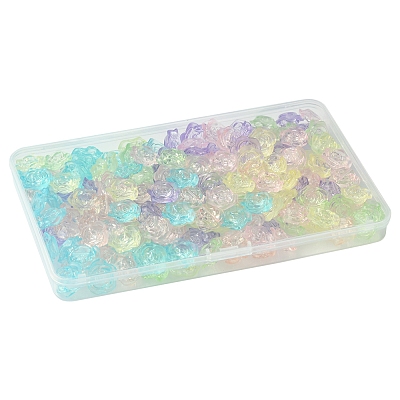 180Pcs 6 Colors Transparent Acrylic Beads OACR-FS0001-91-1