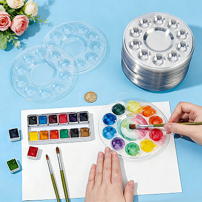 200Pcs Round PET Watercolor Oil Palette AJEW-WA0004-63-1