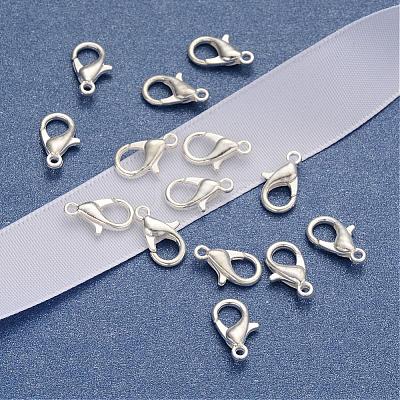 Silver Color Plated Alloy Lobster Claw Clasps X-E102-S-1