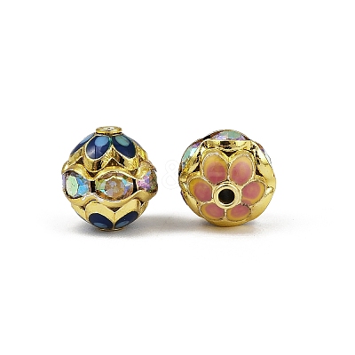 Brass Enamel Beads KK-L236-01D-G-1