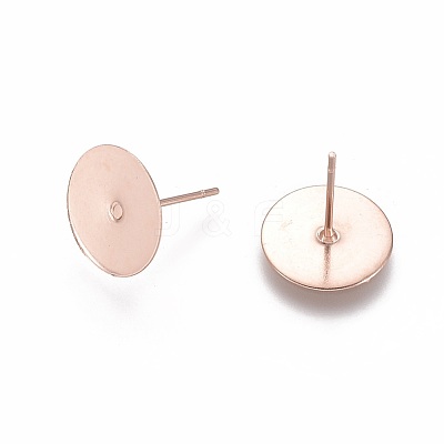 304 Stainless Steel Stud Earring Findings STAS-H436-24RG-12mm-1