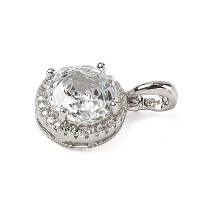 925 Sterling Silver Pave Cubic Zirconia Pendants STER-B009-01A-04-1