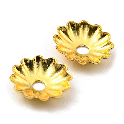 Rack Plating Brass Bead Caps X-KK-F856-03G-1