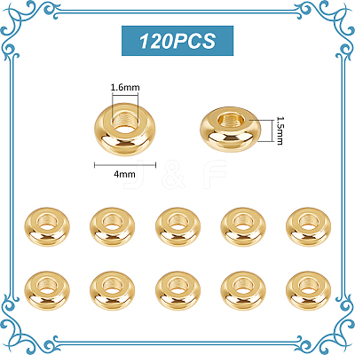 120Pcs Brass Spacer Beads KK-UN0002-36-1