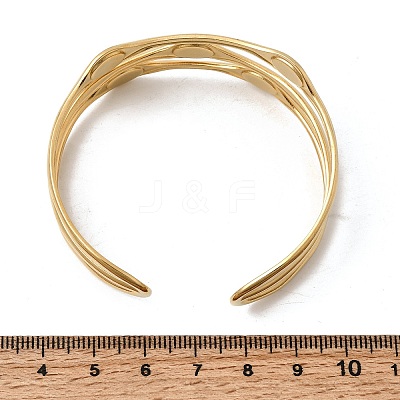 304 Stainless Steel Enamel Multi-layered Cuff Bangles for Women STAS-H259-07G-1
