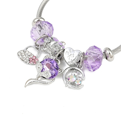 Non-Tarnish 201 Stainless Steel European Bracelet OQ8559-8-1