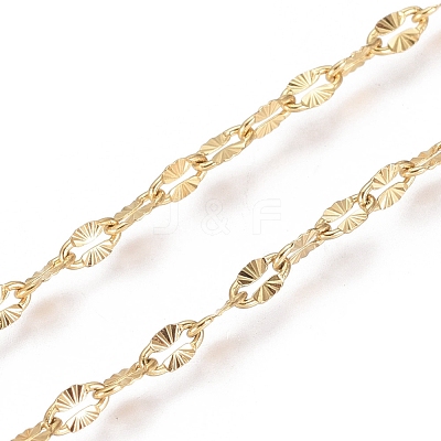 3.28 Feet Ion Plating(IP) 304 Stainless Steel Textured Dapped Chains X-CHS-D004-02G-1