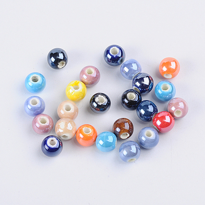 Glazed Porcelain Beads CF6mmY-M-1