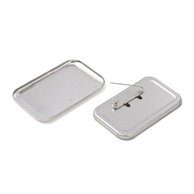 Rectangle Iron Blank Badge Button Parts IFIN-D004-02B-P-1