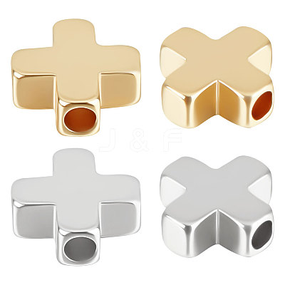 40Pcs 2 Colors Brass Beads KK-BBC0007-64-1