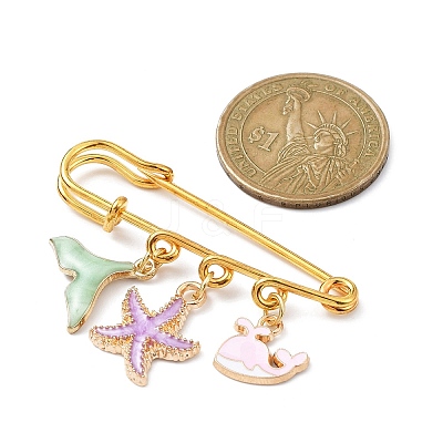 Marine Theme Pendant Alloy Enamel Brooches JEWB-BR00143-05-1