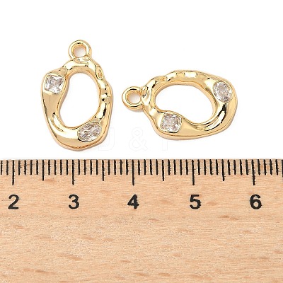 Brass Micro Pave Clear Cubic Zirconia Pendants KK-S531-19G-1