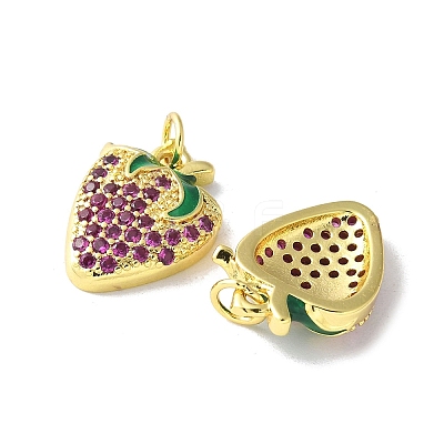 Brass Micro Pave Cubic Zirconia Pendants KK-A252-30G-1