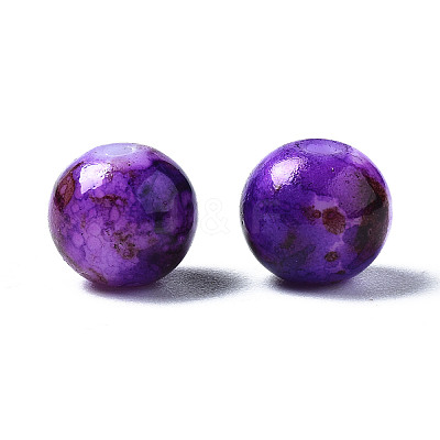 Baking Paint Opaque Solid Color Glass Beads DGLA-N033-07-1