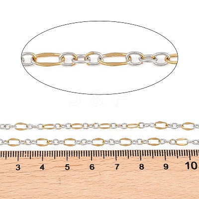 Two Tone 304 Stainless Steel Oval Link Chains CHS-P028-14A-1