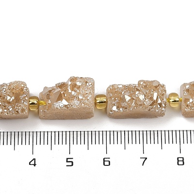 Electroplated Natural Druzy Agate Beads Strands G-R012-A02-01-1