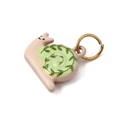 Printed 304 Stainless Steel Charms SA-CBA59B8-02G-G-1