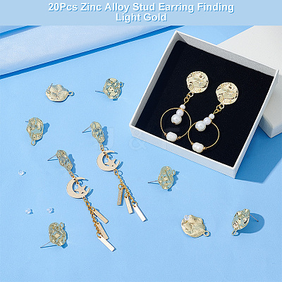 20Pcs Zinc Alloy Stud Earring Finding FIND-PH0007-97-1
