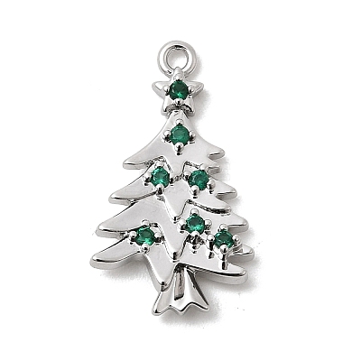 Christmas Brass Micro Pave Cubic Zirconia Pendants KK-L258-04P-A02-1