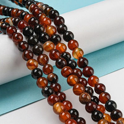 Natural Agate Bead Strands G-R173-6mm-05-1
