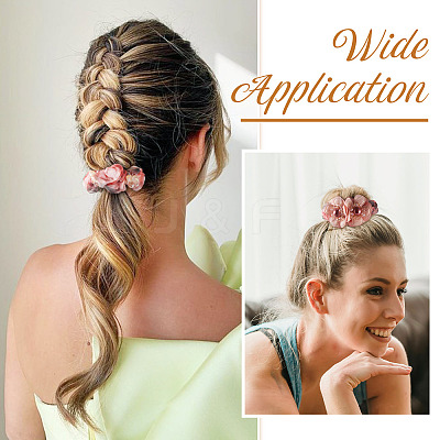 2Pcs 2 Styles Chic Solid Color French Satin Pigtail Hair Tie for Elegant Hairstyles OHAR-TA0001-09-1