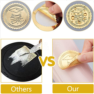 34 Sheets Self Adhesive Gold Foil Embossed Stickers DIY-WH0509-027-1