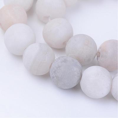 Natural Agate Beads Strands G-Q462-8mm-09-1