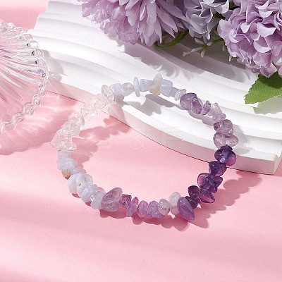 Gemstone Stretch Bracelet BJEW-JB11012-02-1